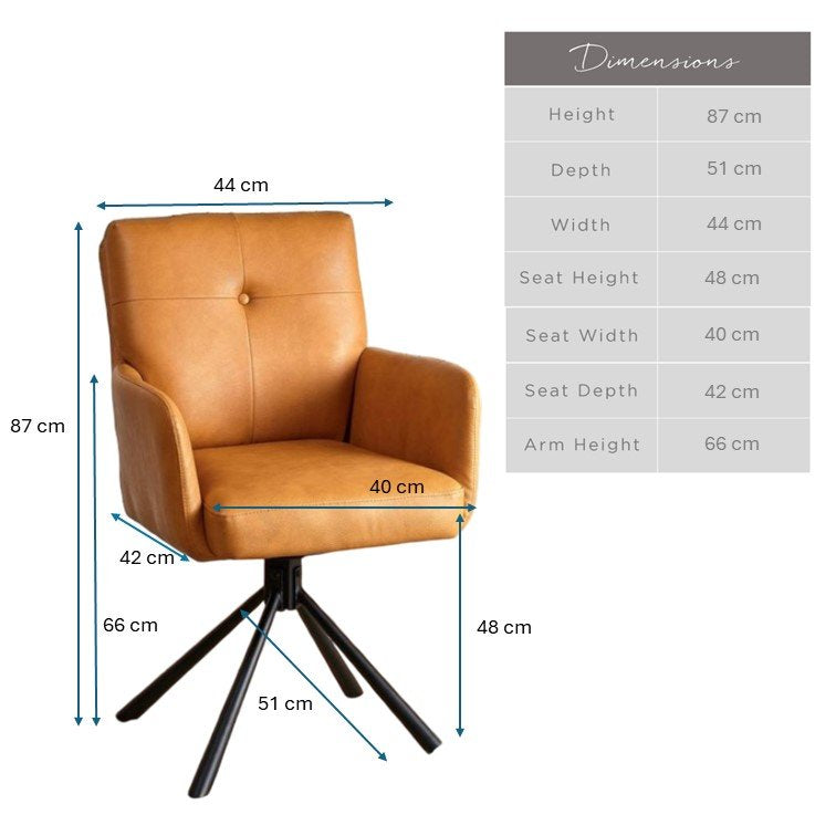 Parma Dining Chair Pocket Sprung - Tan Faux Leather (Set of 2)