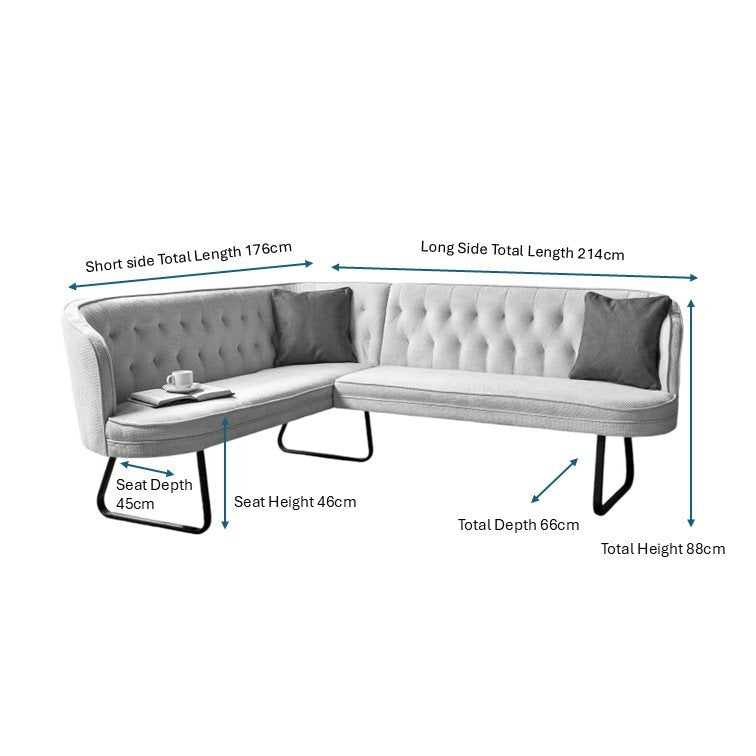 Frampton Corner Bench - White (Right Hand Facing)