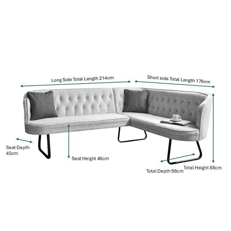 Frampton Corner Bench - White (Left Hand Facing)