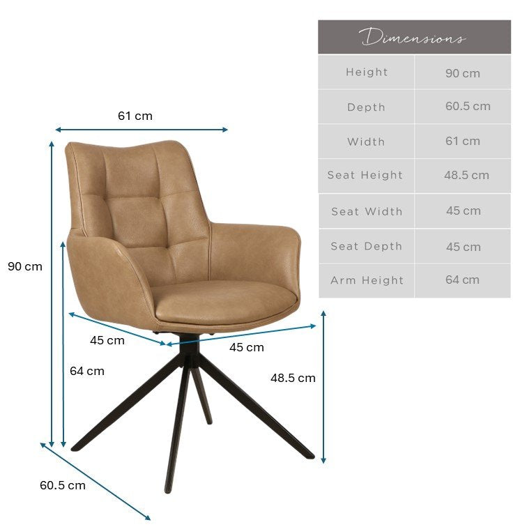Jill Mushroom Brown Dining Chair