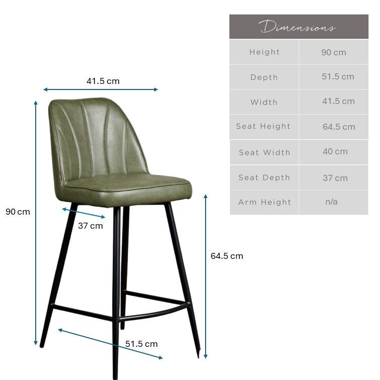 Walton Bar Stool - Olive Green