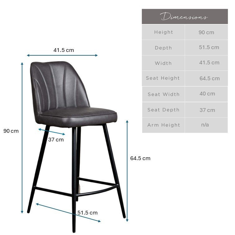 Walton Bar Stool - Slate Grey