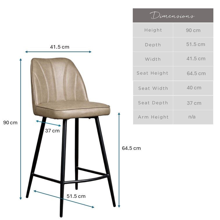Walton Bar Stool - Mushroom Brown
