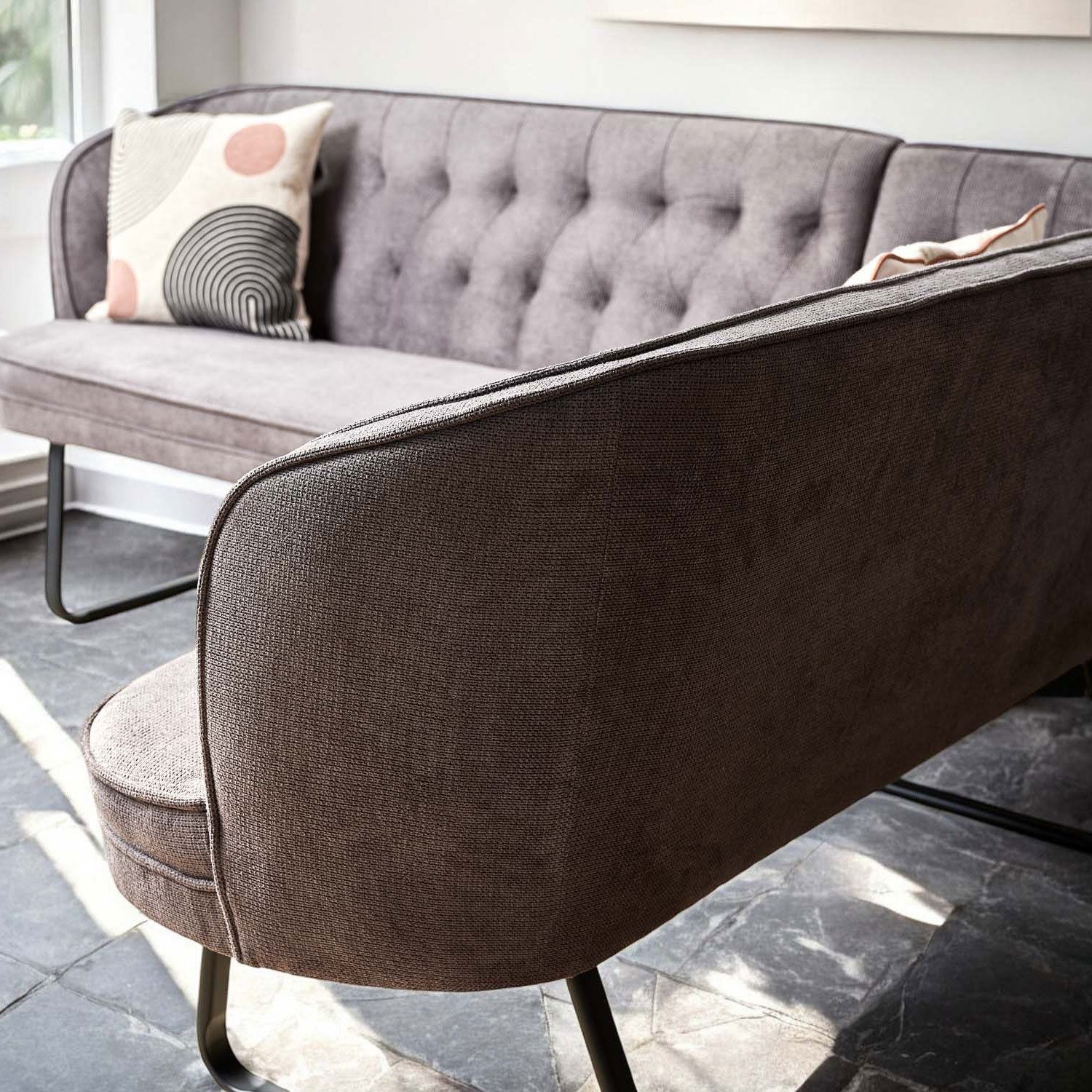 Frampton Corner Bench - Anthracite (Left Hand Facing)