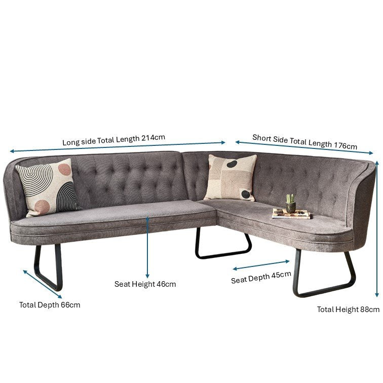 Frampton Corner Bench - Anthracite (Left Hand Facing)
