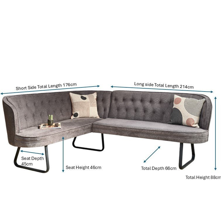 Frampton Corner Bench - Anthracite (Right Hand Facing)