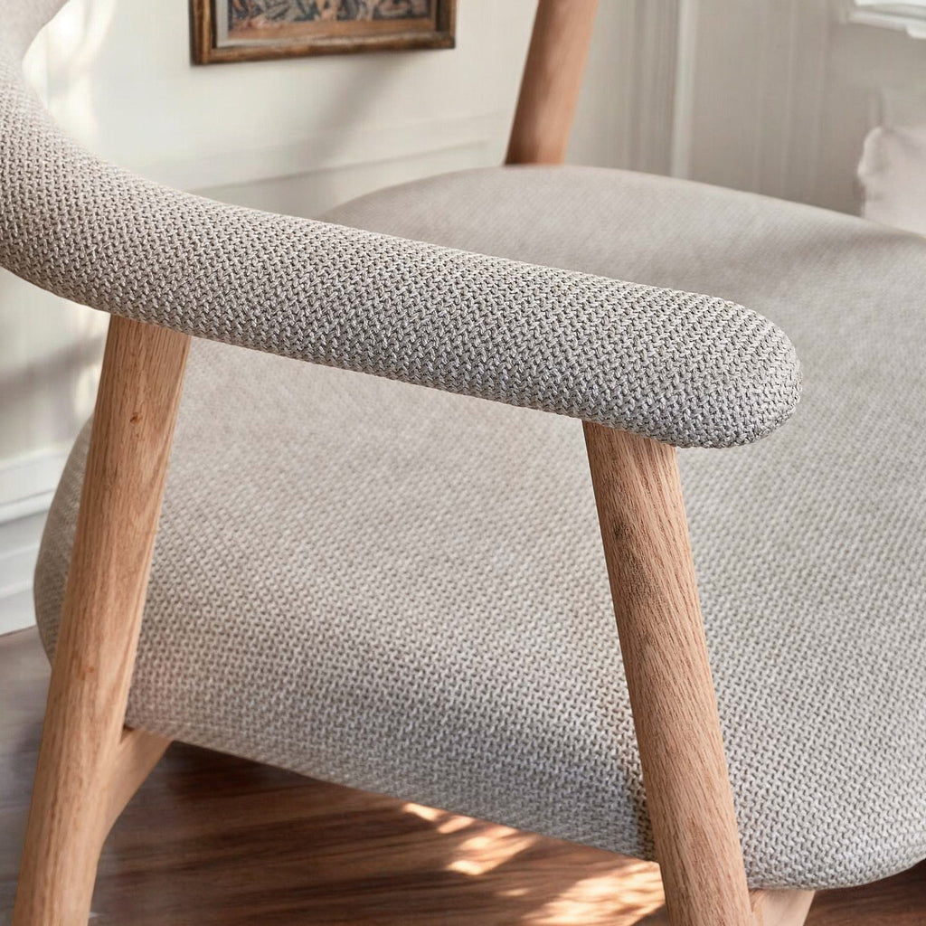 Albi Dining Chair - Beige / Oiled Oak Legs (Set of 2)