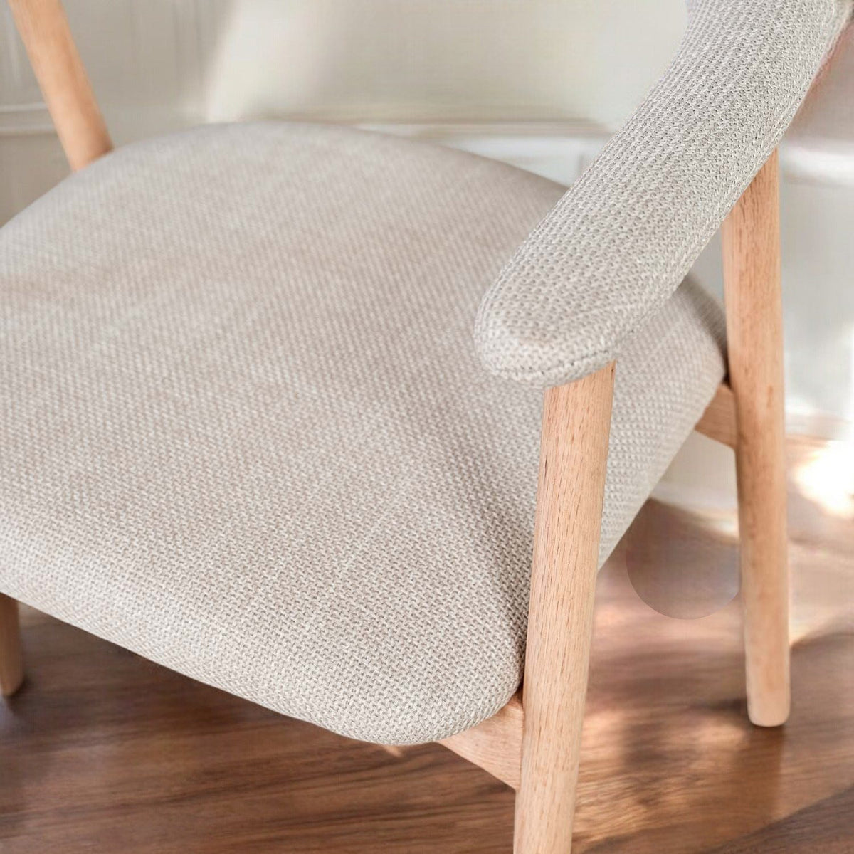 Albi Dining Chair - Beige / Oiled Oak Legs (Set of 2)