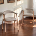 Albi Dining Chair - Beige / Oiled Oak Legs (Set of 2)