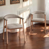 Albi Dining Chair - Beige / Oiled Oak Legs (Set of 2)