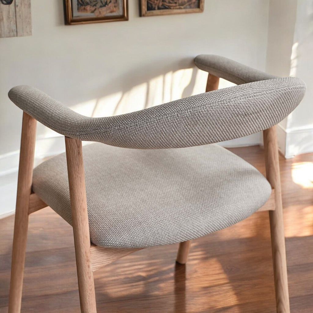 Albi Dining Chair - Beige / Oiled Oak Legs (Set of 2)