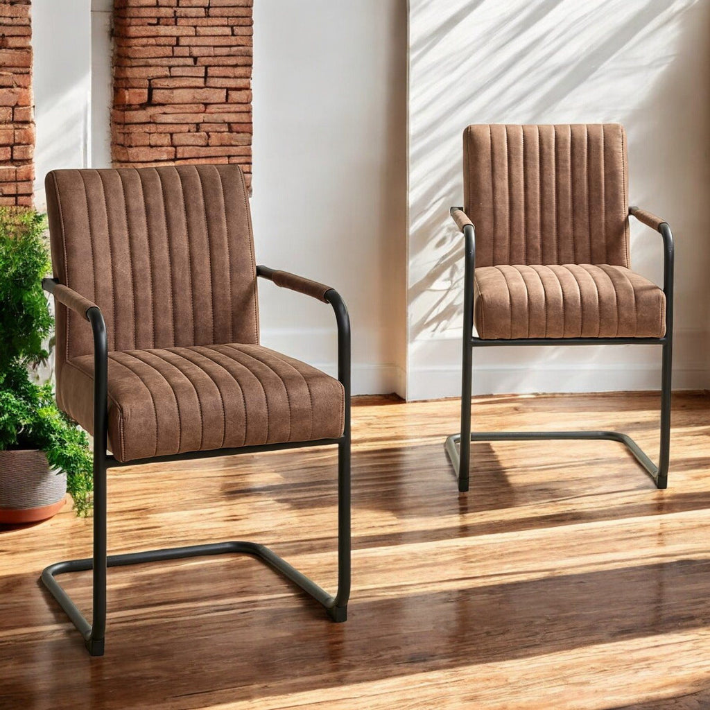 Adele Pocket Sprung Dining Chair - Light Brown (Set of 2)