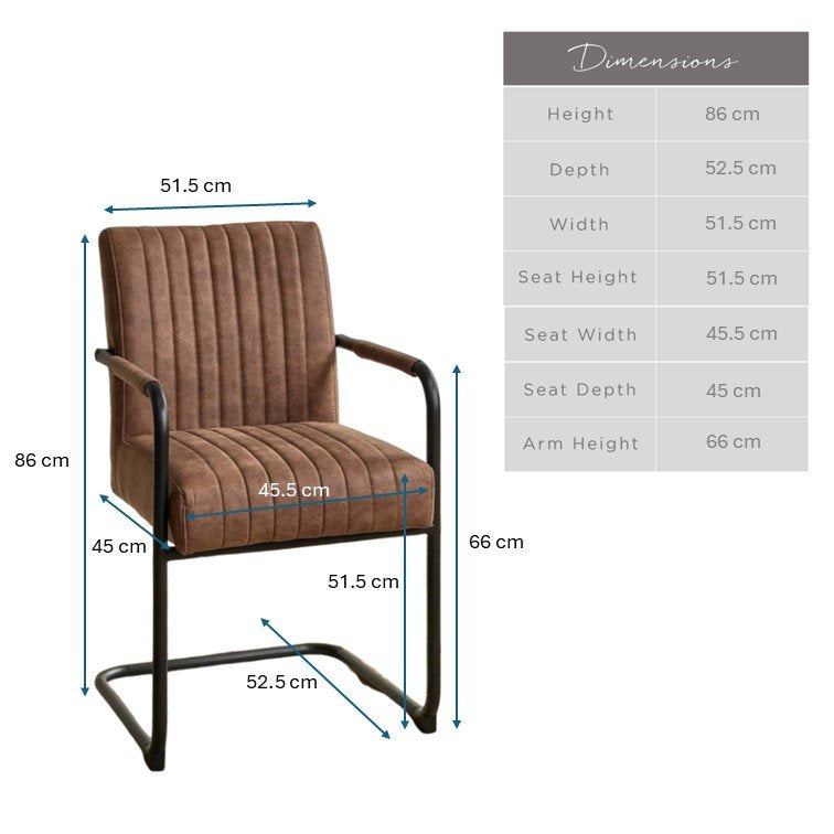 Adele Pocket Sprung Dining Chair - Light Brown (Set of 2)