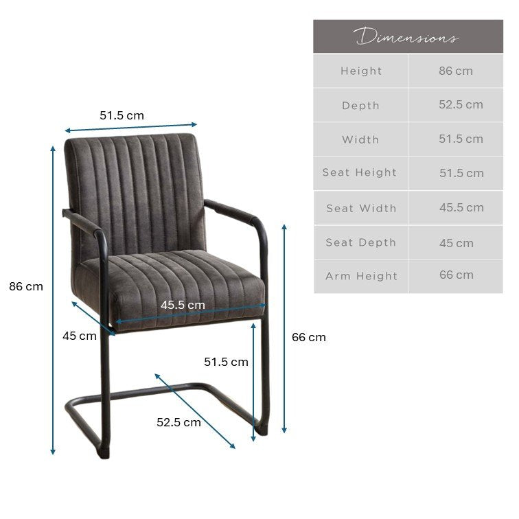 Adele Pocket Sprung Dining Chair - Anthracite (Set of 2)