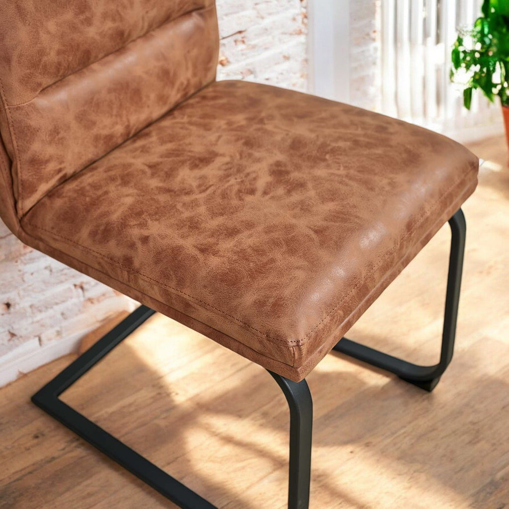 Industrial Dining Chair - Tan (Set of 2)