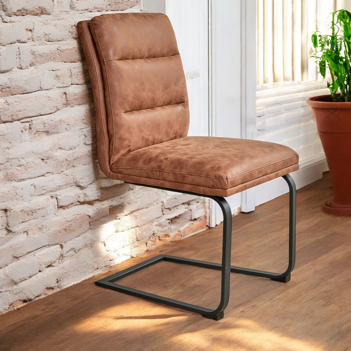 Industrial Dining Chair - Tan (Set of 2)