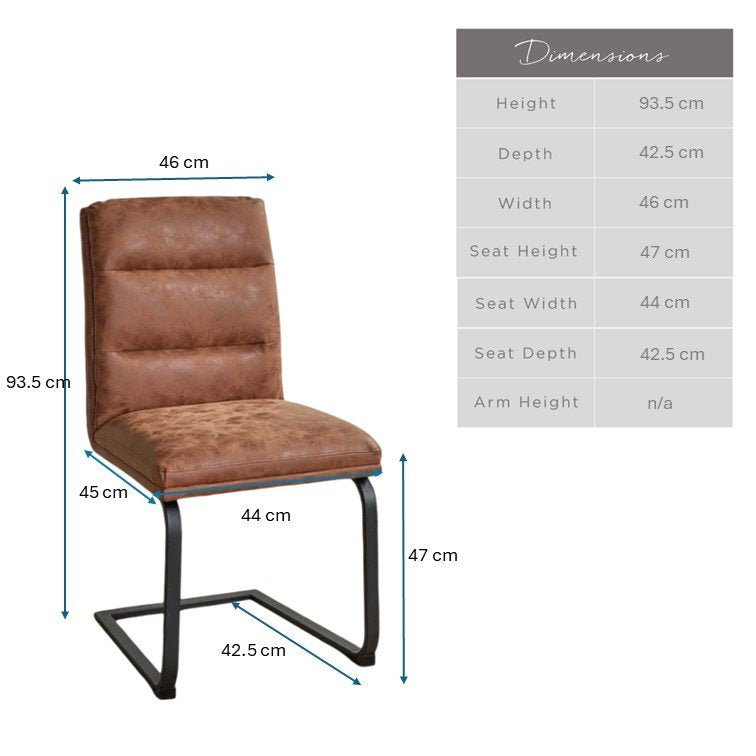 Industrial Dining Chair - Tan (Set of 2)