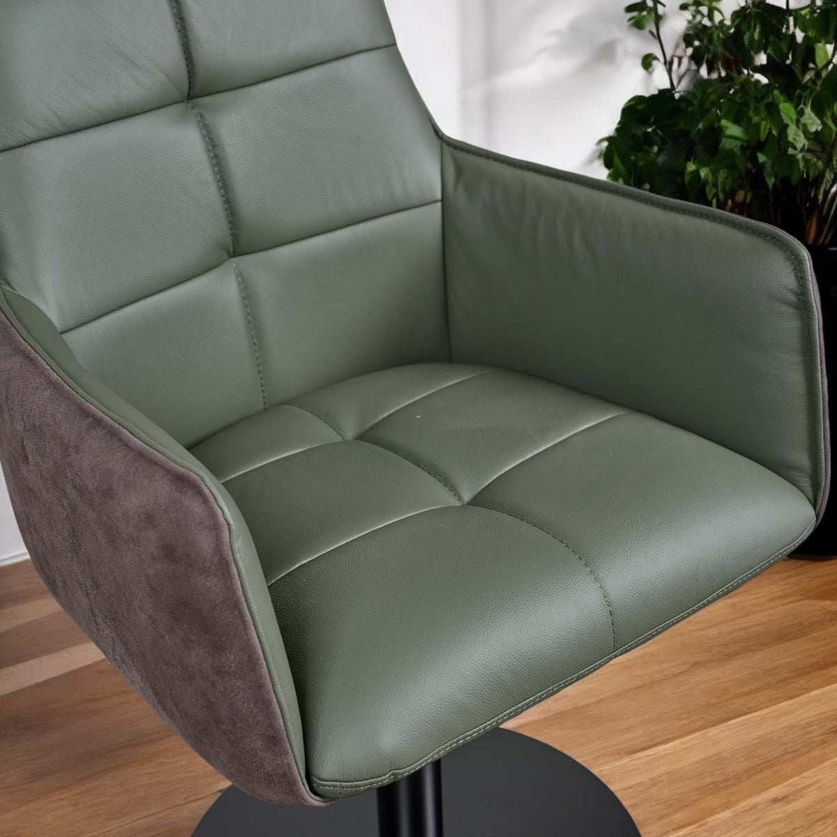 Arno Green Real Leather Dining Chair (Set of 2)