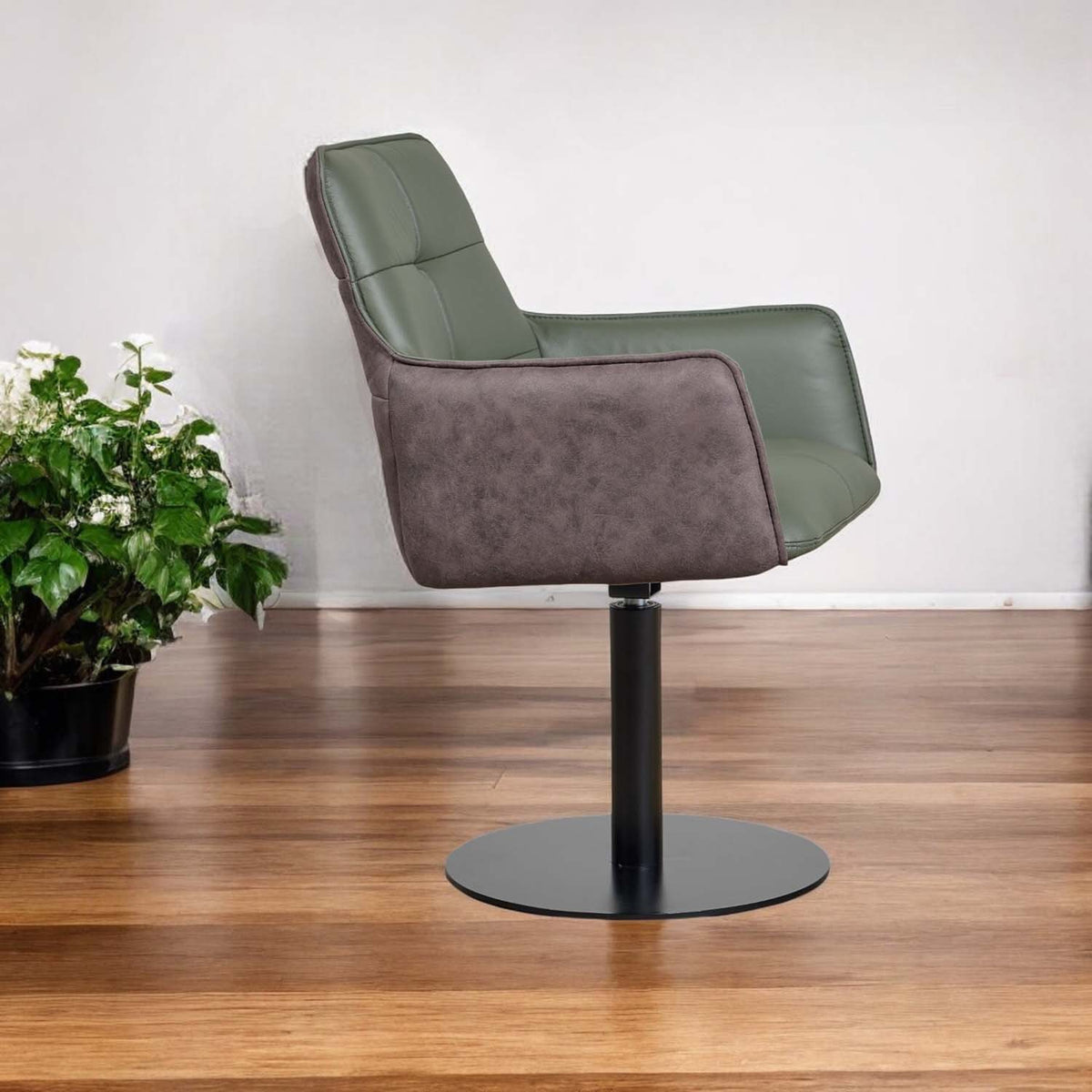 Arno Green Real Leather Dining Chair (Set of 2)