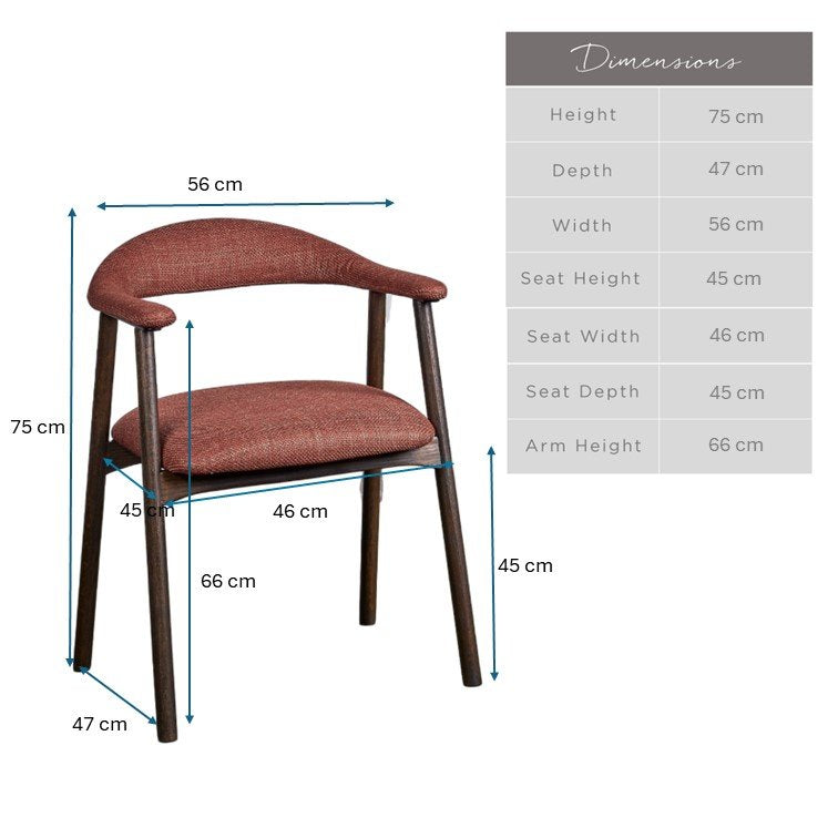 Albi Dining Chair - Copper / Dark Oak Legs (Set of 2)