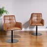 Arno Cognac Real Leather Dining Chair (Set of 2)