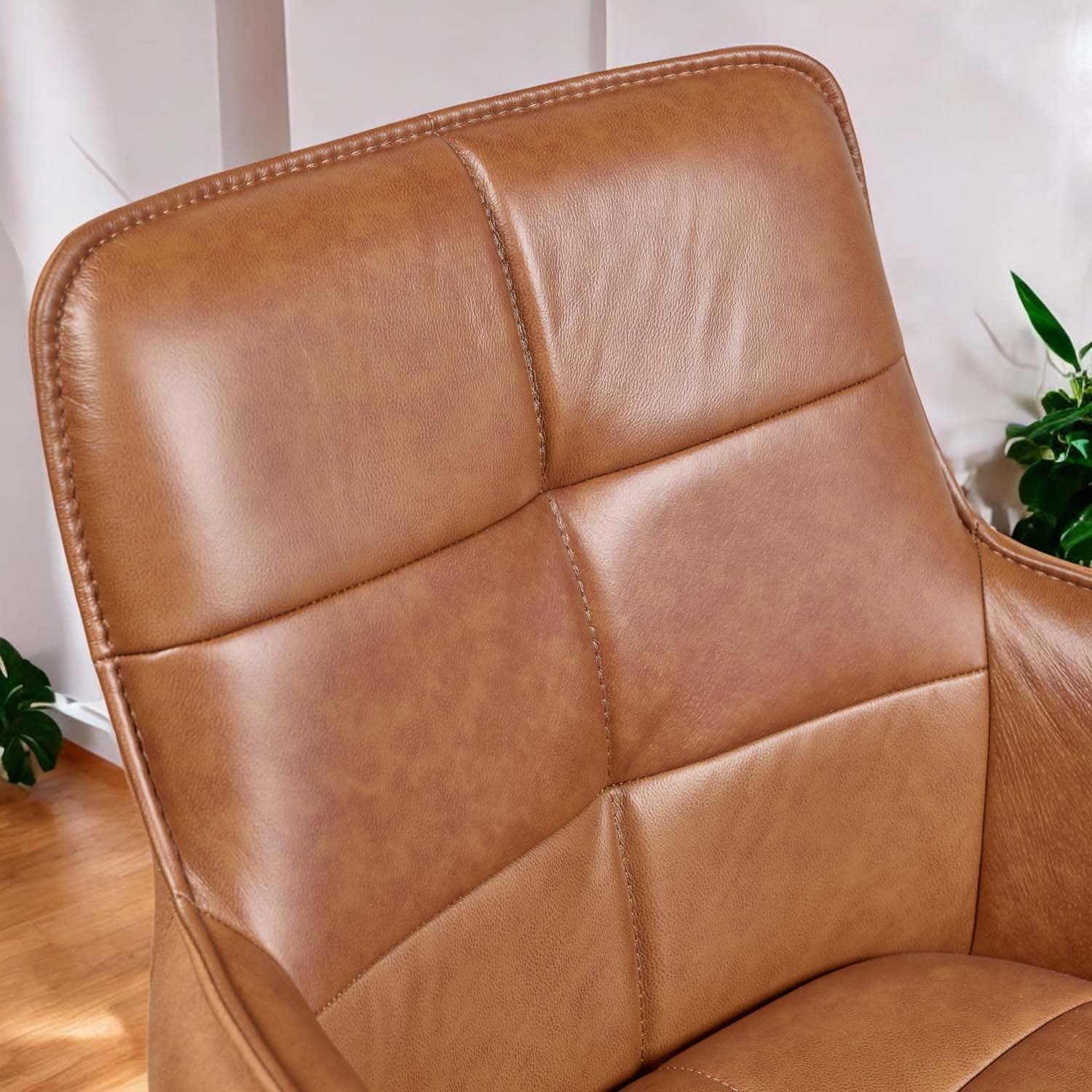 Arno Cognac Real Leather Dining Chair (Set of 2)