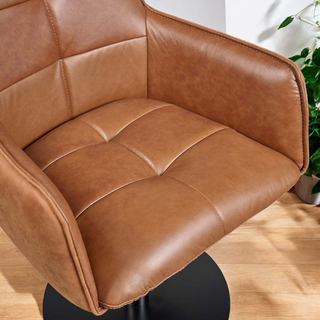 Arno Cognac Real Leather Dining Chair (Set of 2)