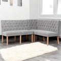 Boston Corner Bench in Grey (Left Hand Facing)