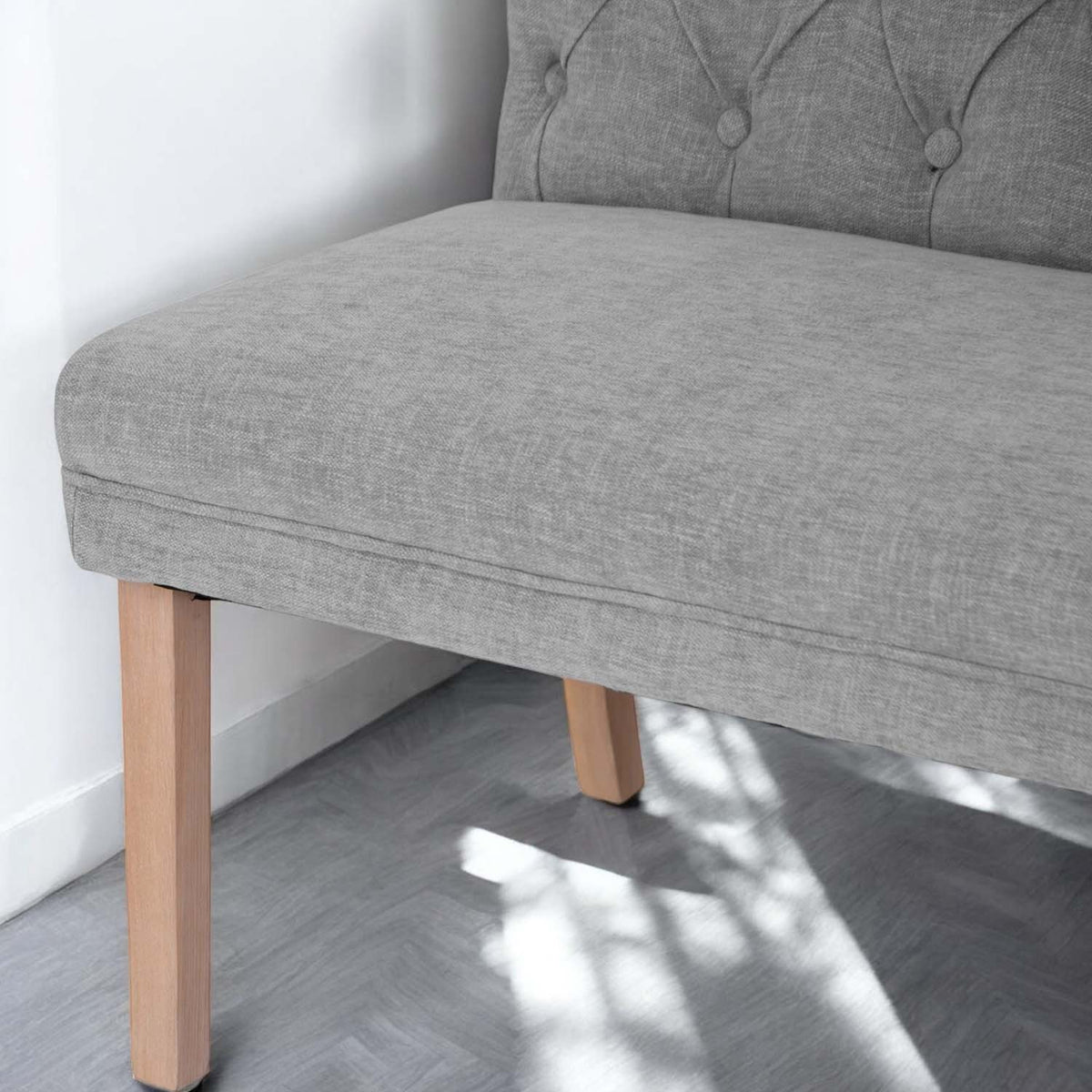 Boston Corner Bench in Grey (Right Hand Facing)