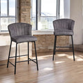Tristan Grey Fabric Bar Stool (Set of 2)