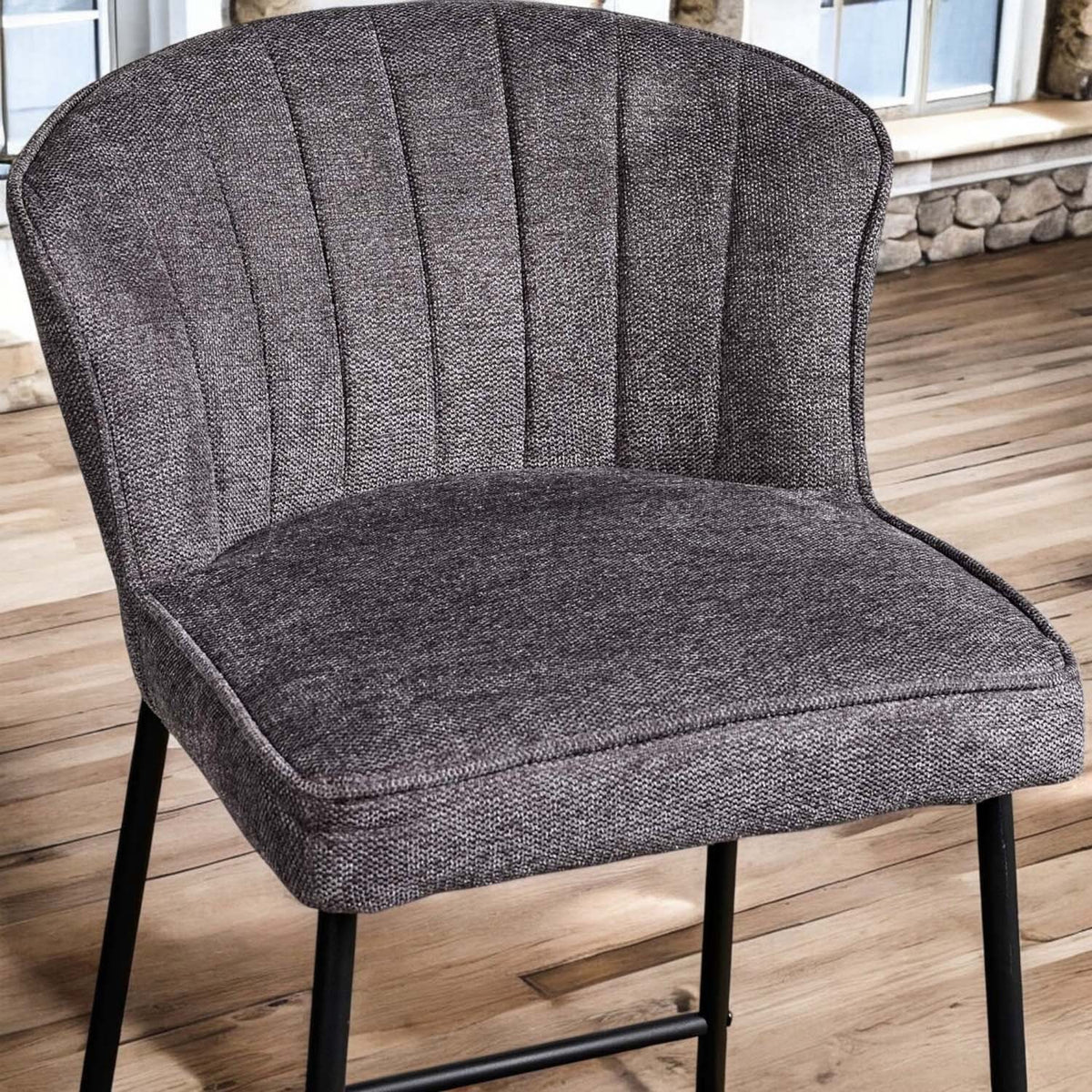 Tristan Grey Fabric Bar Stool (Set of 2)