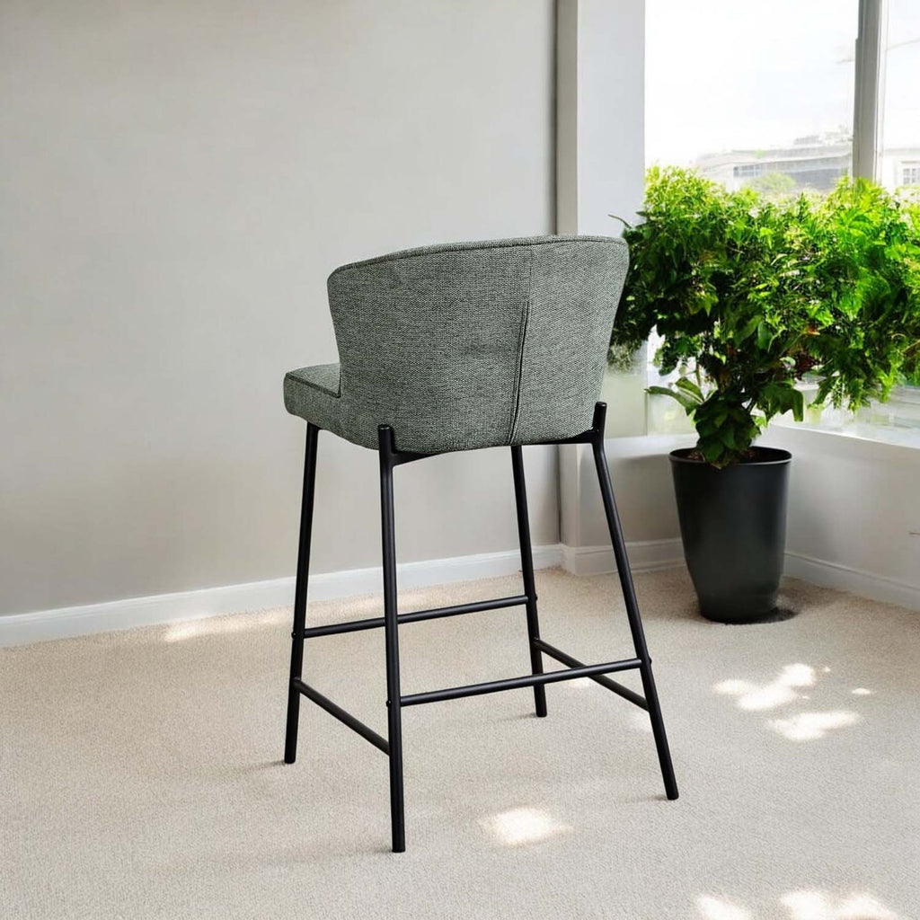 Tristan Petrol Fabric Bar Stool (Set of 2)
