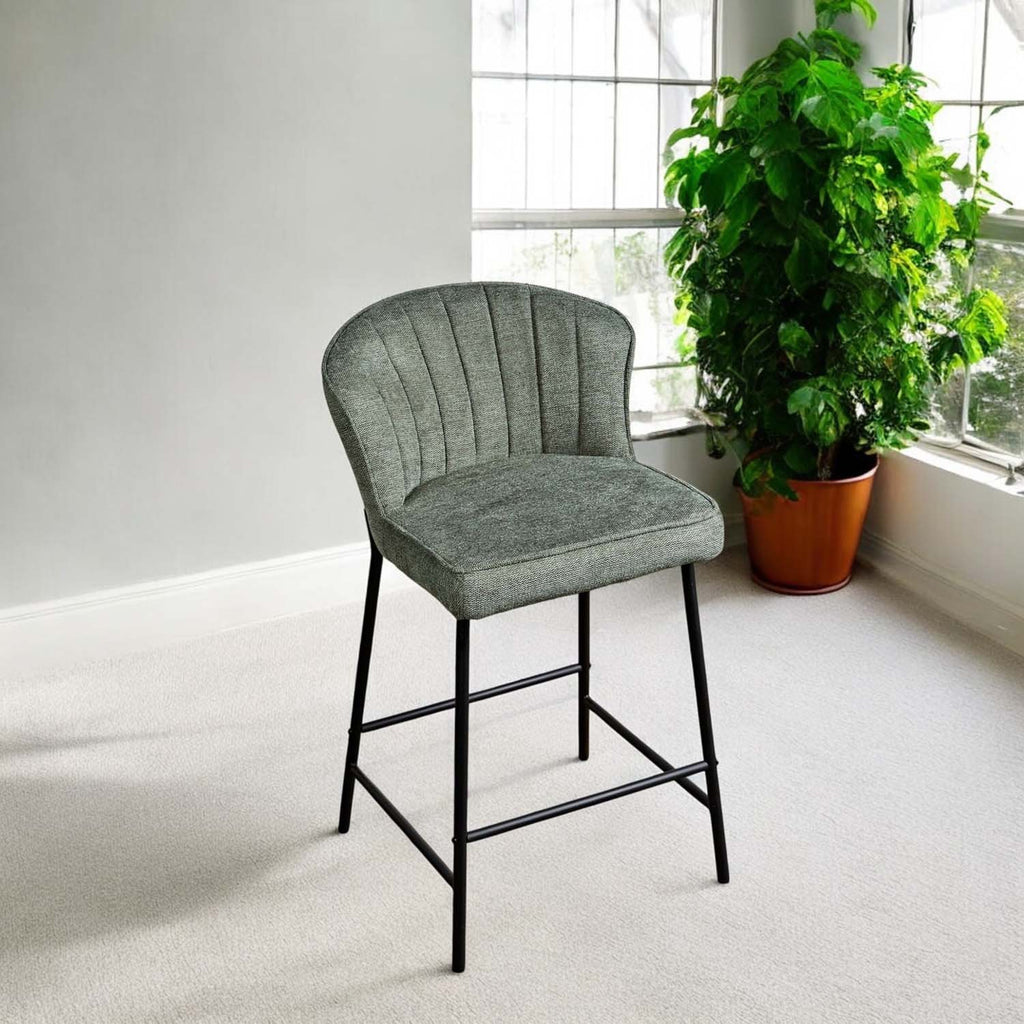 Tristan Petrol Fabric Bar Stool (Set of 2)
