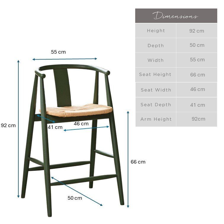 Long Island Bar Stool - Olive Green