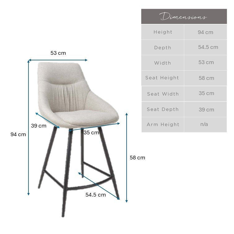 Detroit Natural Counter Chair (Set of 2)