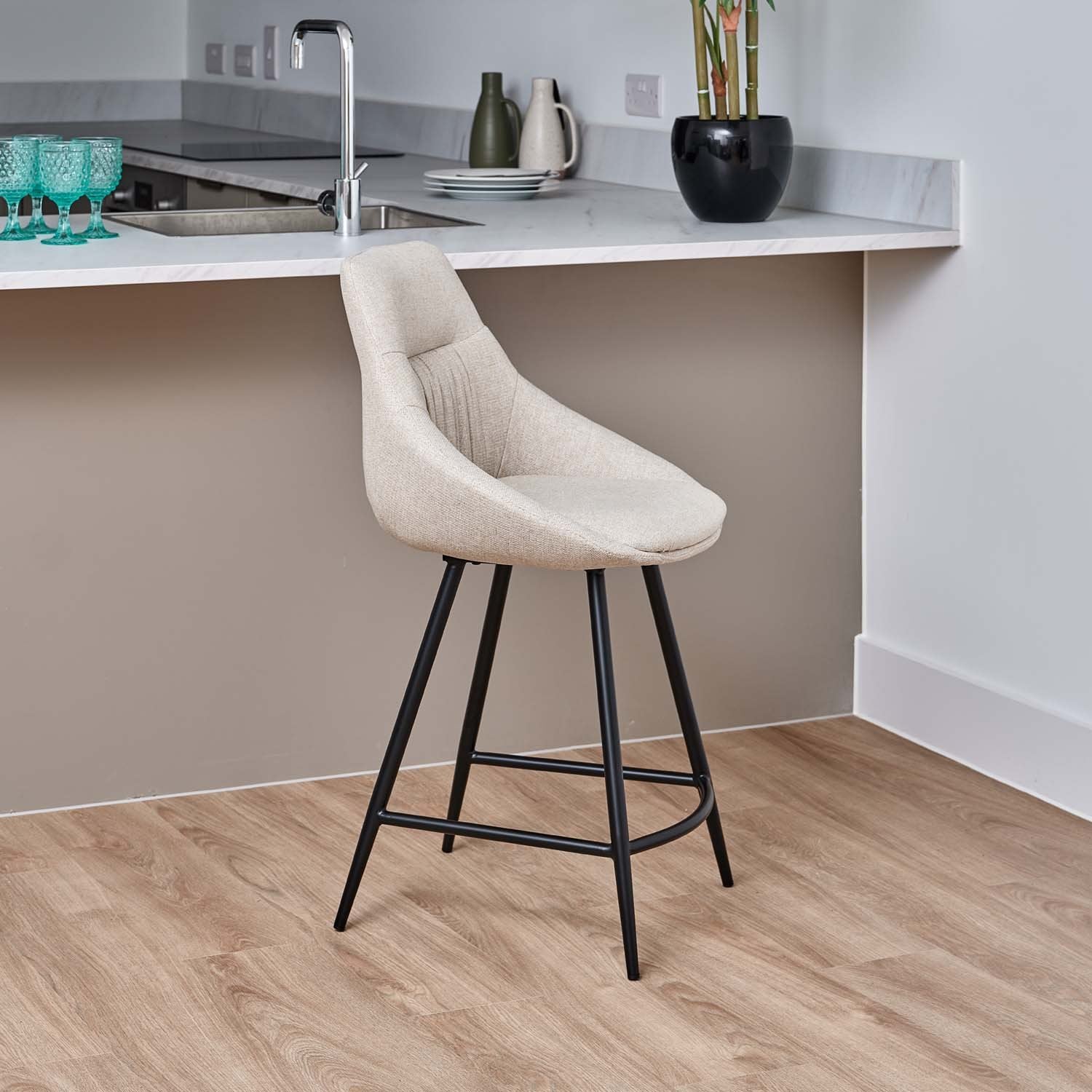 Detroit Natural Counter Chair (Set of 2)