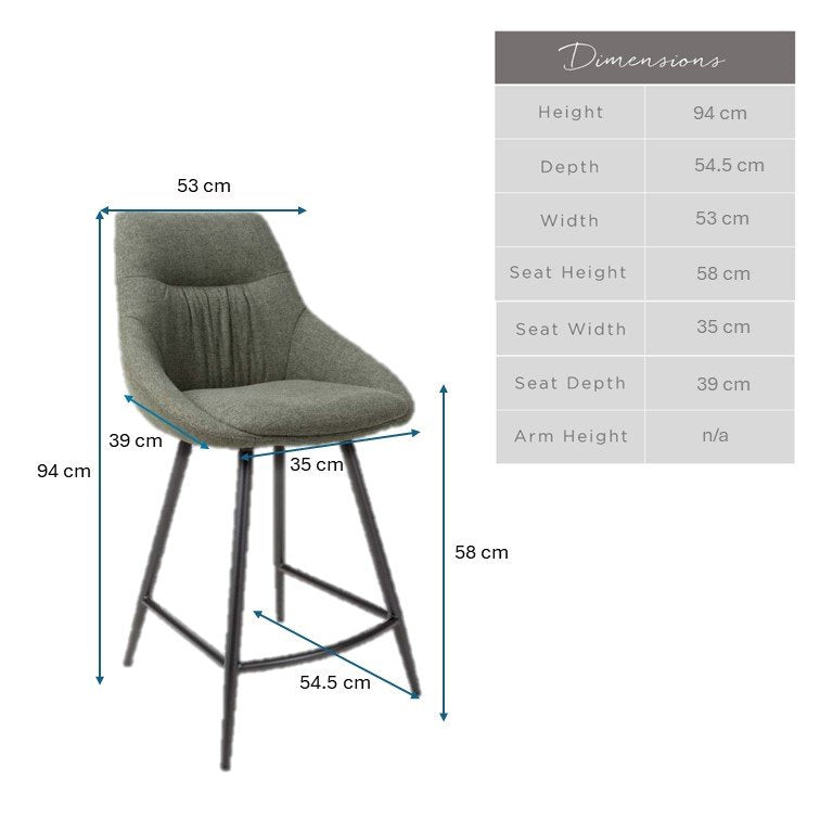 Detroit Sage Counter Chair (Set of 2)