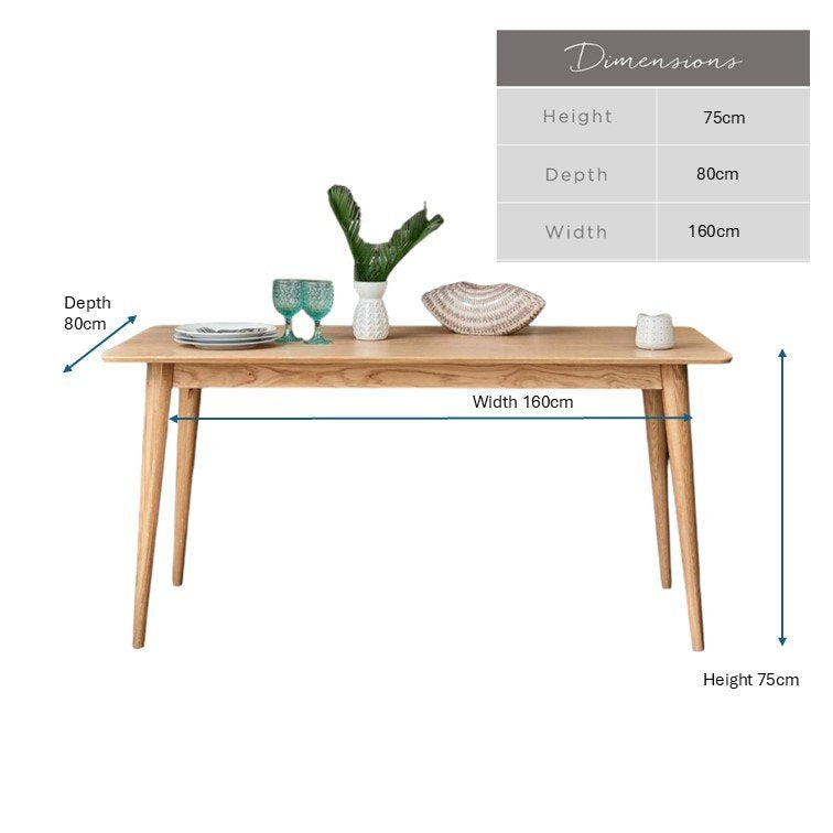 Milan 160cm Dining Table