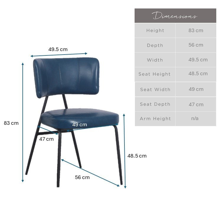 Admiral Dark Blue Dining Chair (Set of 2)