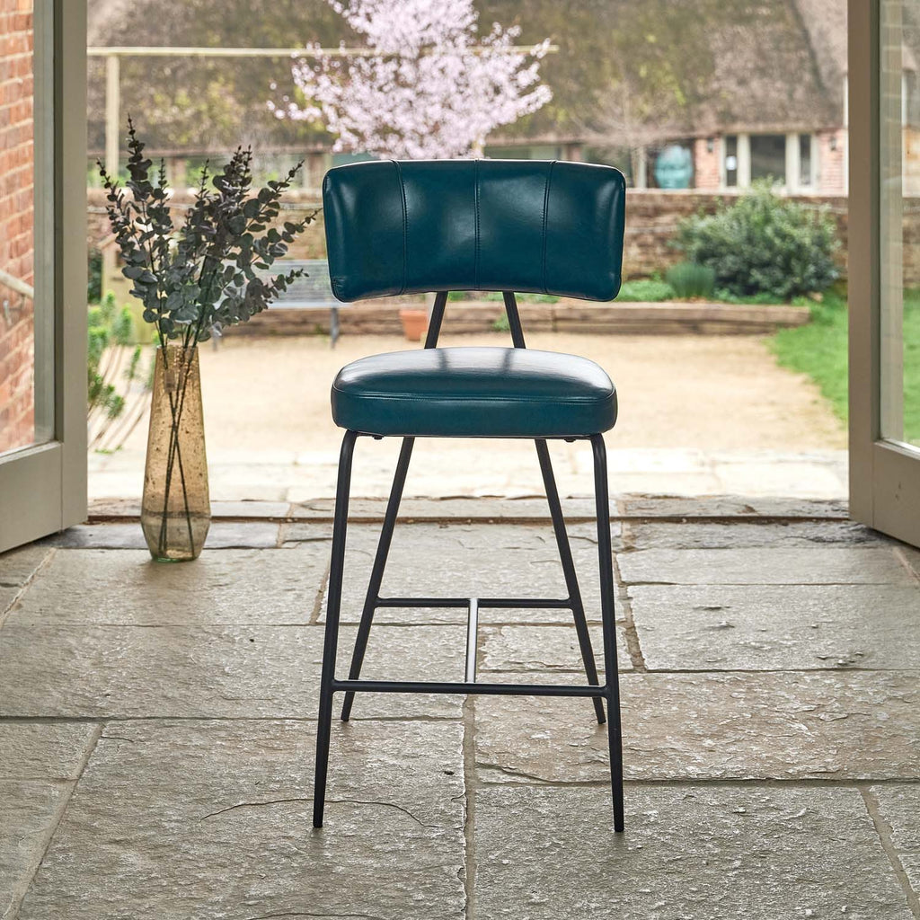 Admiral Dark Blue Bar Stool