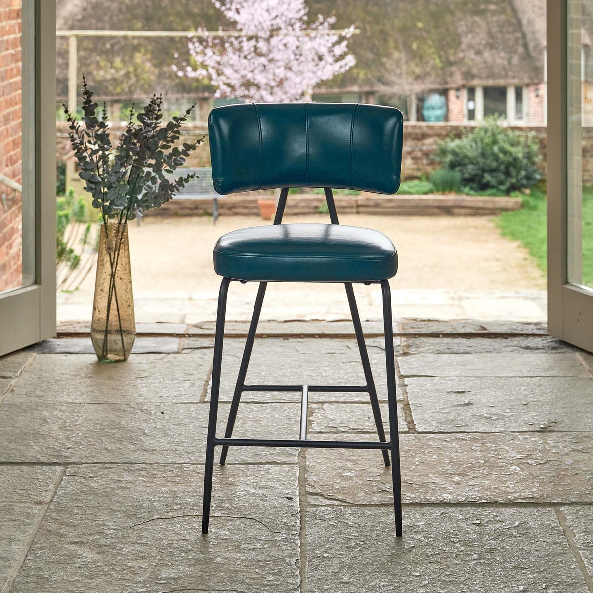 Admiral Dark Blue Bar Stool