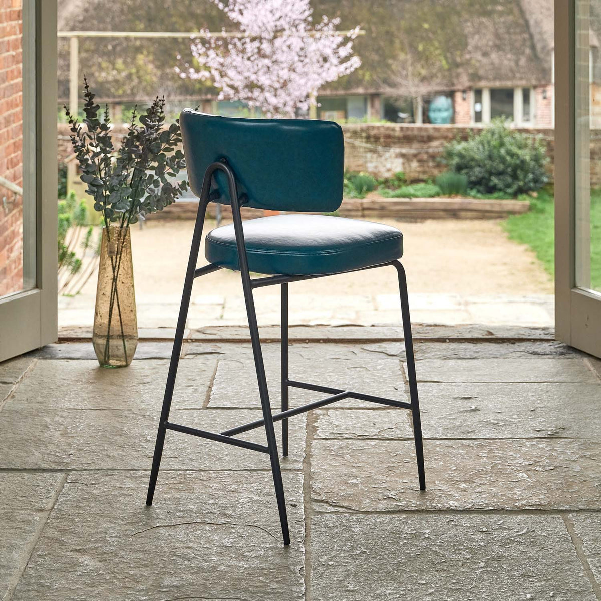 Admiral Dark Blue Bar Stool