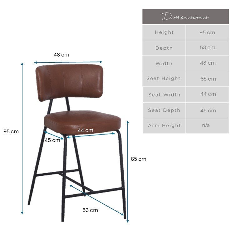 Admiral Brown Bar Stool