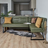 Industrial Corner Bench - Olive Green