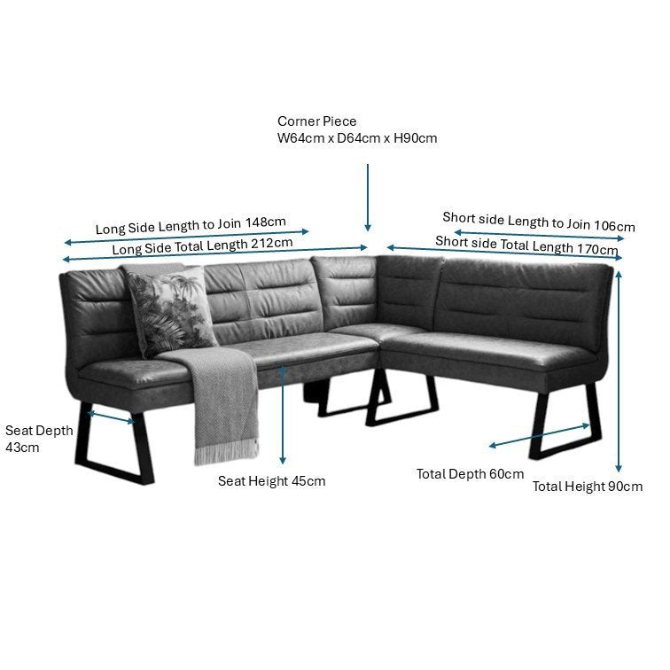 Industrial Corner Bench - Olive Green