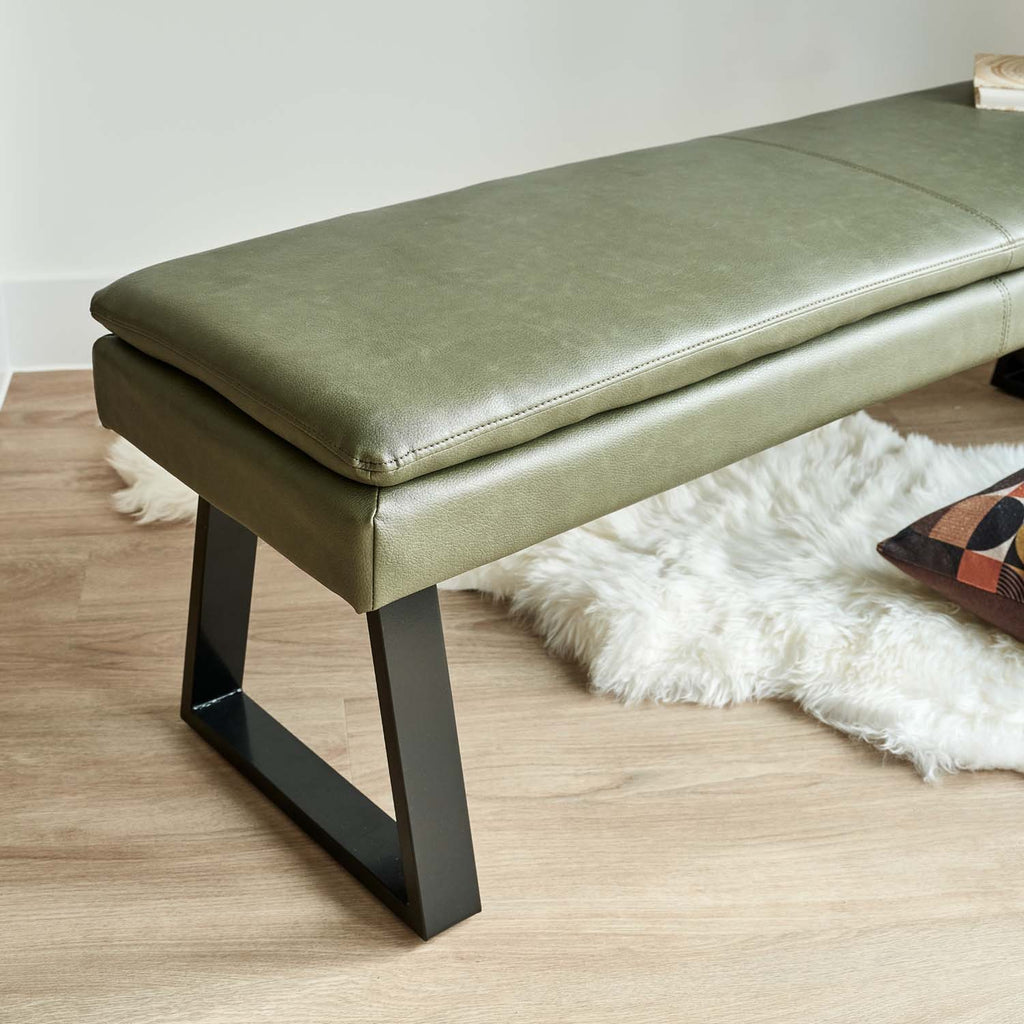 Industrial Bench Seat - Olive Green