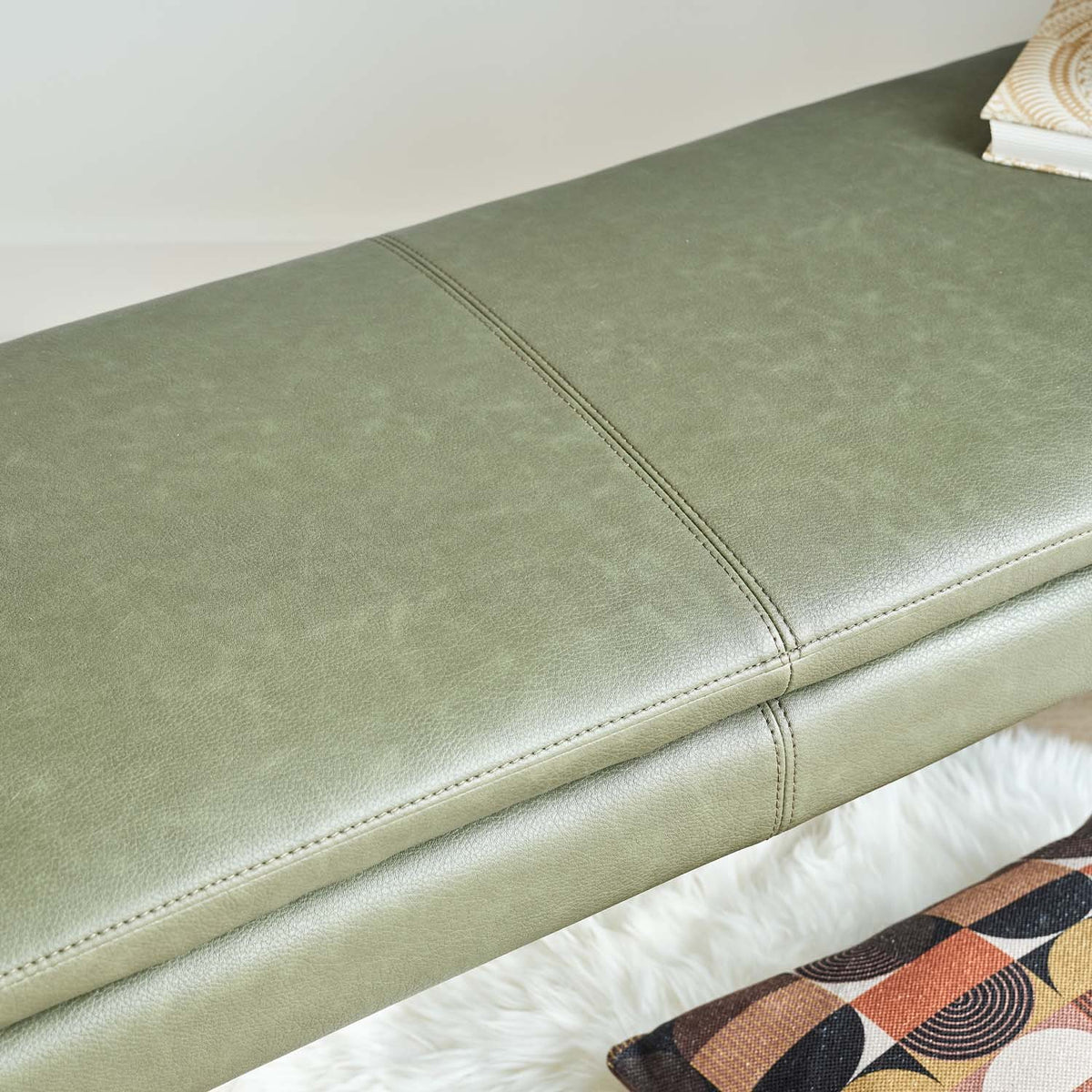 Industrial Bench Seat - Olive Green