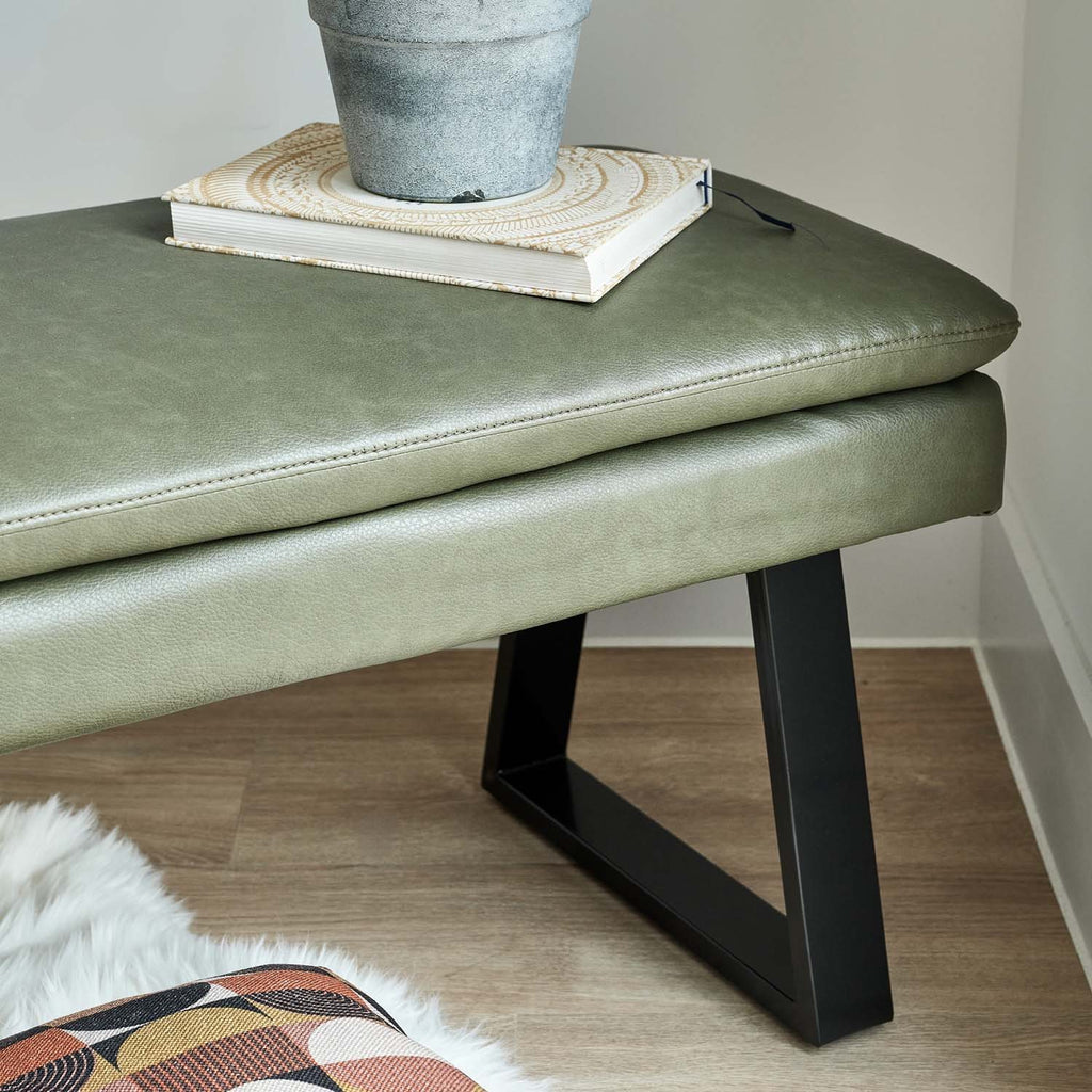 Industrial Bench Seat - Olive Green