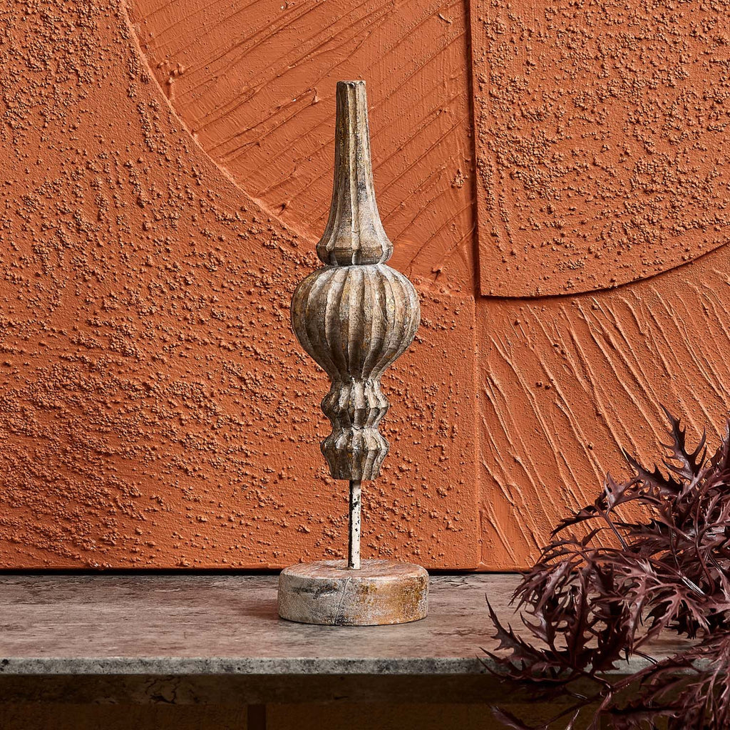 Conical Wooden Trophy Ornament - Vintage Gold
