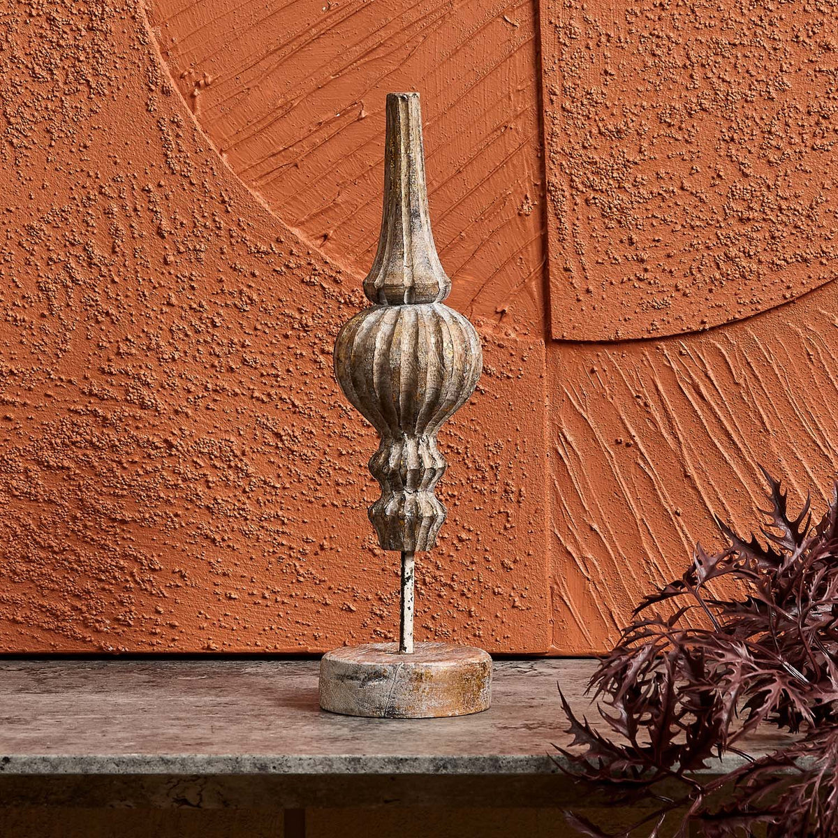 Conical Wooden Trophy Ornament - Vintage Gold